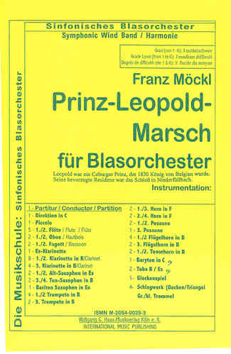 Möckl, Franz; Prinz-Leopoldmarsch für Sinfonisches Blasorchester MWN 188;