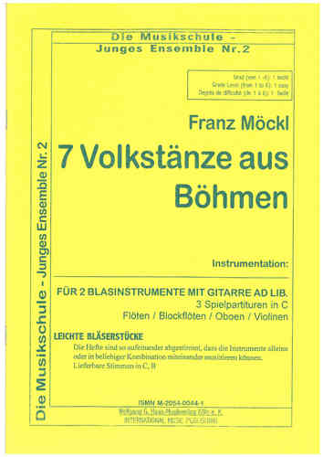 FIRST BAND Nr. 1, Möckl, Franz 1920-2014; 7 Volkstänze a. Böhmen MWV192; Spielpartituren in C