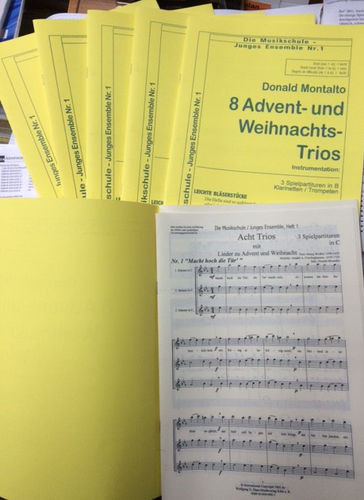 Montalto: FIRST BAND No.2, Advent und Weihnacht. 6 Hefte mit 3 Spielpartituren f. Flöte/Oboe/Violine