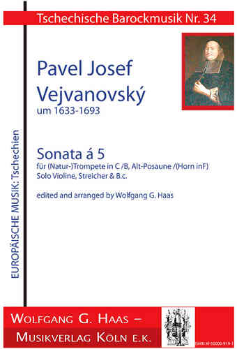 Vejvanovsky, Pavel Josef, ca. 1633-1693 -SONATA Trompeta, trombón, violín solo, cuerdas