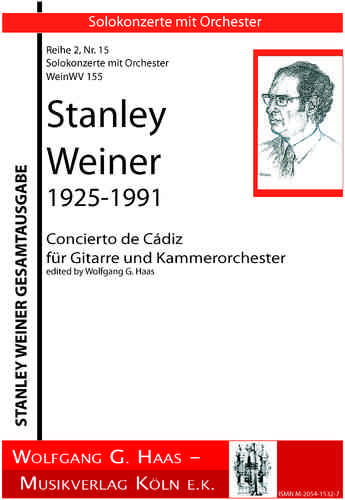 Weiner,Stanley 1925-1992; Concierto de Cadiz WeinWV155, PARTITUR