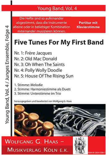 FIRST BAND Nr.4; Haas,Wolfgang G.*1946; 5 Tunes; PARTITUR mit kompletten Stimmensatz