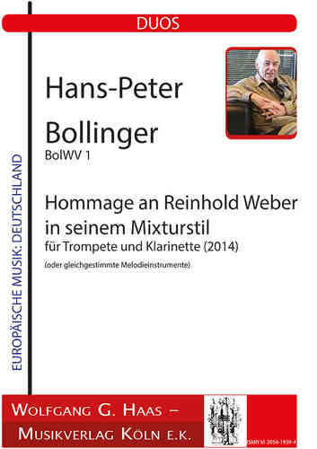 Hans-Peter Bollinger * 1948 1 BWV homenaje a Reinhold Weber dúo de trompeta y clarinete