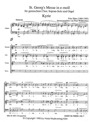 Ihlau, Fritz 1909-1995 St. Georg's Messe : e-Mol [CHORPARTITUR]