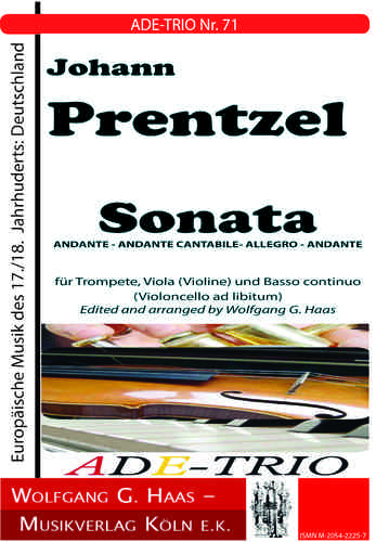 Prentzel, Johann; Sonate, pour trompette, alto (violon) et basse continue; ADE-TRIO n ° 71