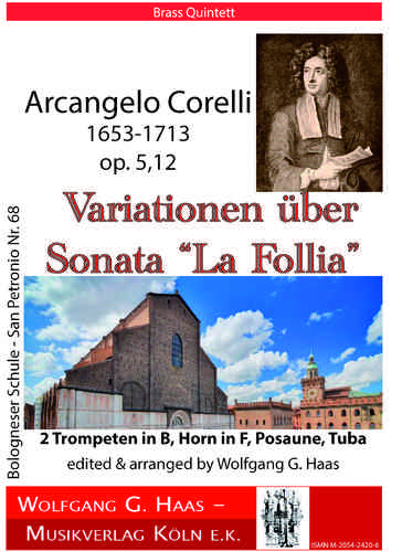 Corelli,Arcangelo,1653-1713: Variationen über Sonata "La Follia" Brass-Quintett