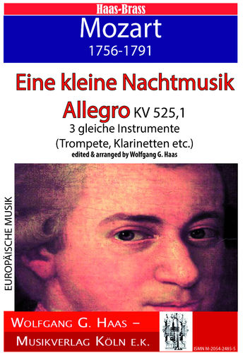 Mozart, W. A.; Eine kleine Nachtmusik Allegro KV 525,1; 3 gleiche Instrumente